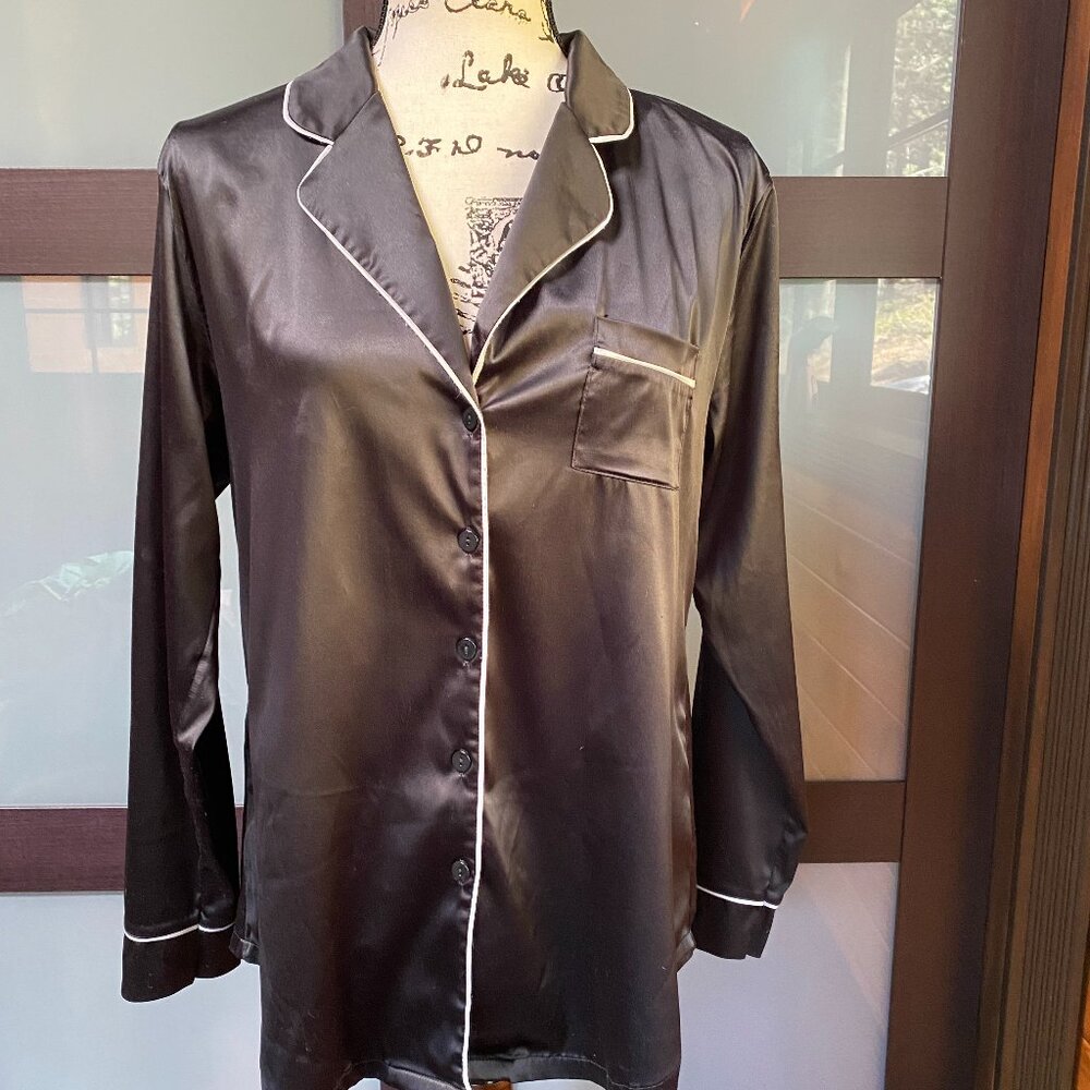 iCollection Nordstrom Satin Long Sleeve Pajama Set - Size S